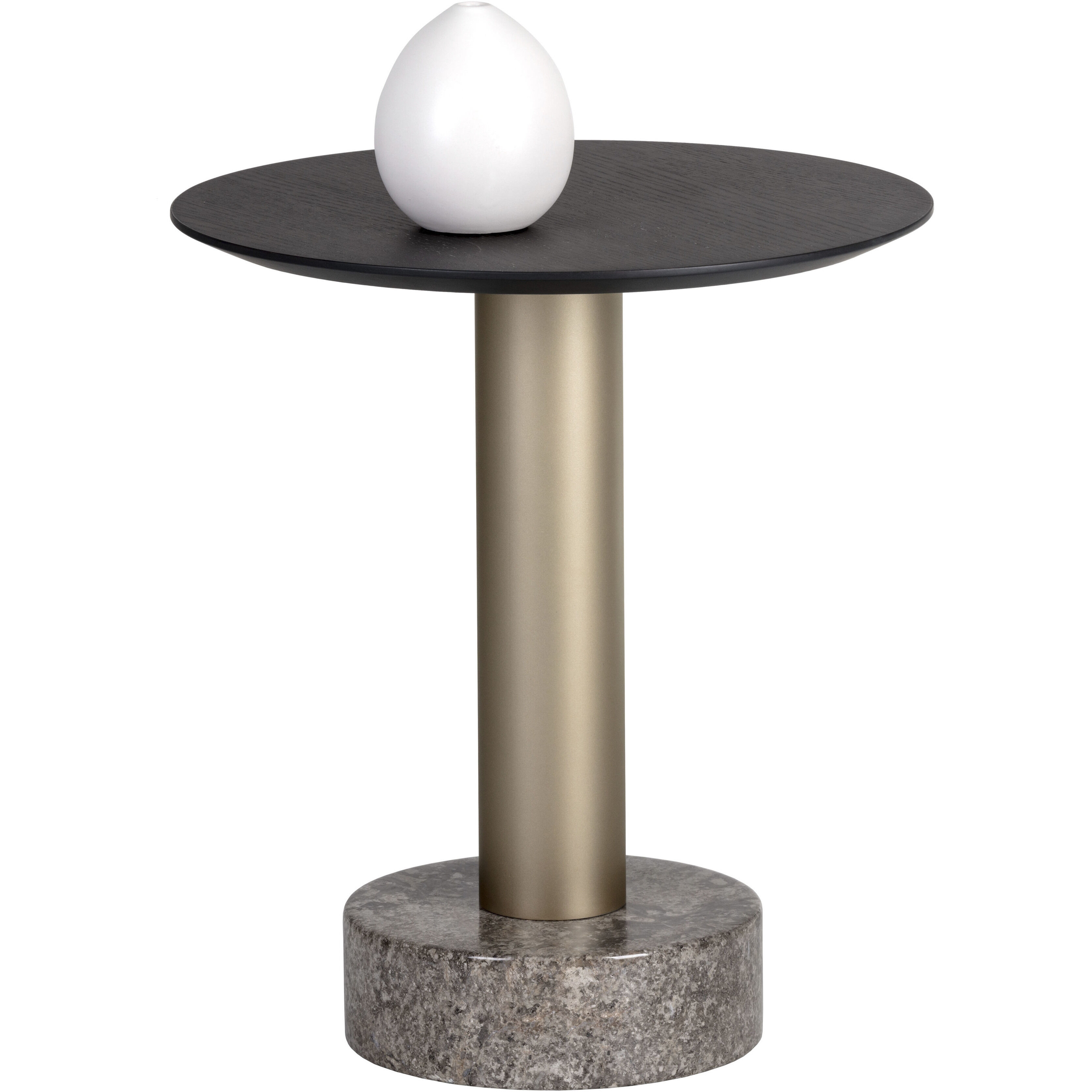 Monaco 19.75 X 17.75 inch Gold / Grey Marble / Charcoal Grey End Table